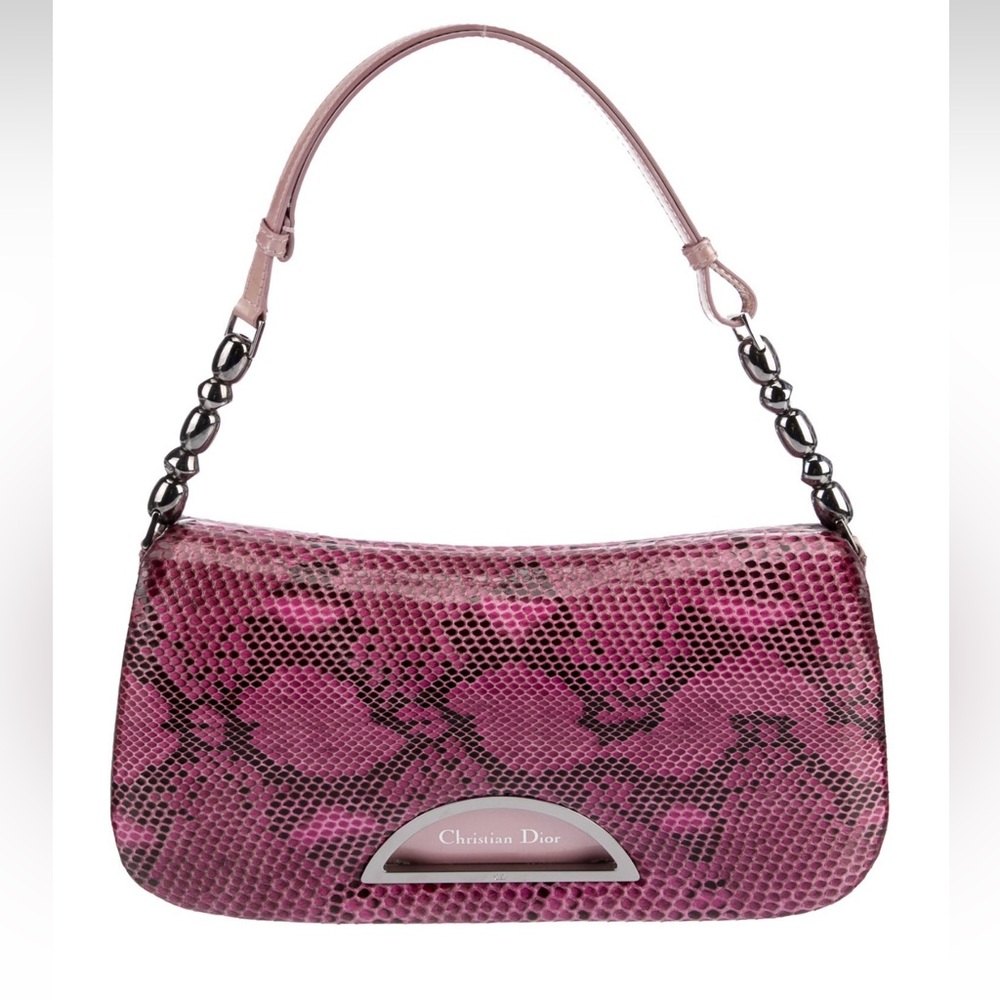 Dior Pink Leather and Python Malice Shoulder